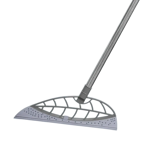 Silikon golvskrapa 30 x 83 cm Flexibel skrapa Rengöringshjälpmedel för vatten Damm och smuts Långt skaft Hushåll och verkstad grå