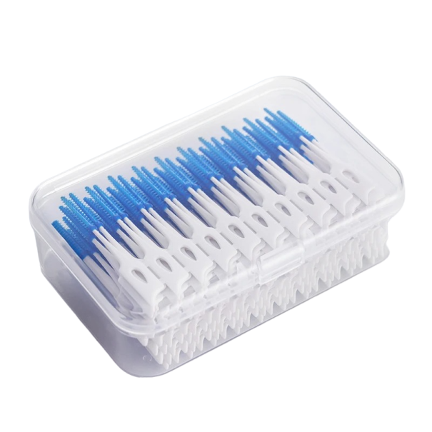 Silikon-Interdentalbürste 1 mm Interdentalbürsten-Set 200-tlg blau