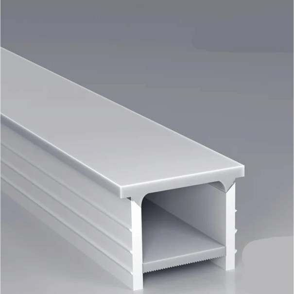 Silikon LED Profil 20 x 20 mm Weißer Rand 24 mm Länge 1 m Flexibel Mit Diffusor Einbauinstallation in Nut Für LED Streifen Ohne LED Streifen 1