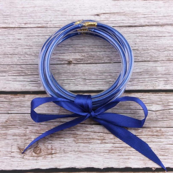 Silikonarmband för kvinnor 5 st blå