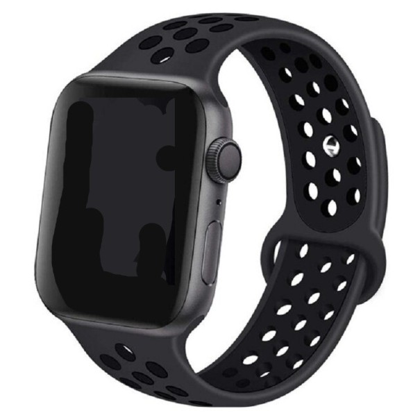 Silikonarmband für Apple Watch 42 mm / 44 mm / 45 mm SM T876 schwarz