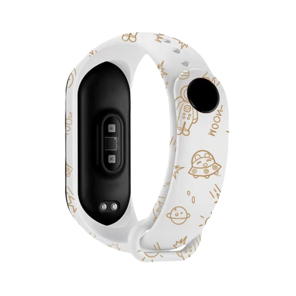 Silikonarmband für Xiaomi Mi Band 3 / 4 mit Weltraummotiv weiß