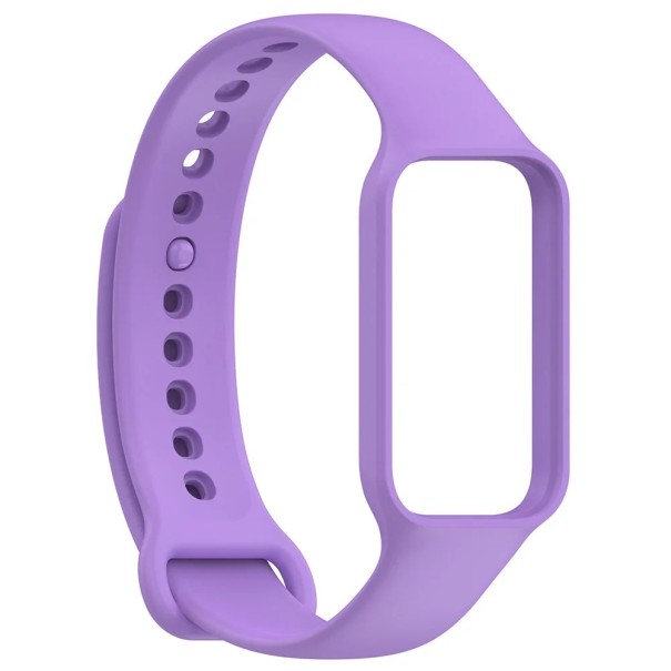 Silikonbånd 16,3 mm til Xiaomi Smart Band 8 Active og Redmi Band 2 Behageligt justerbart armbånd af silikone Medium blødhed og behagelig bæring lilla