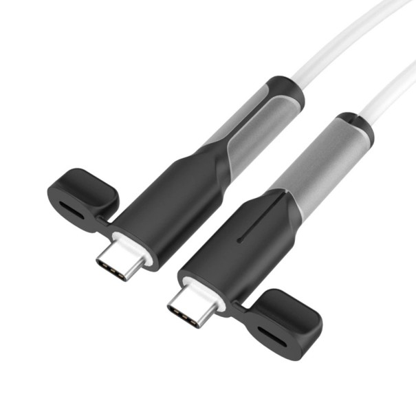 Silikonbeskyttelse til kabel mod brud Beskyttelsesovertræk til ladekabel Type C til Type C Forlængelse af stikforbindelsens levetid sort