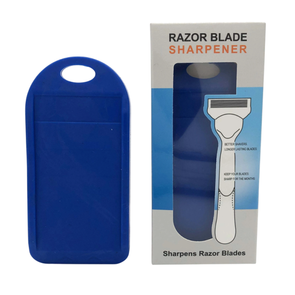 Silikonbørste til barberblade 12,5 x 5,9 cm Slibning og rengøring af skær Forlængelse af levetiden for barberblade Genopretter skærene til barbermaskiner blå