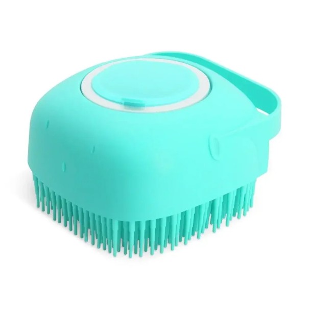 Silikonbürste für Shampoo für Hunde und Katzen 80 ml Massagekamm für das Baden mit weichem Gummi zur Pflege des Fells von kurzhaarigen Haustieren blau