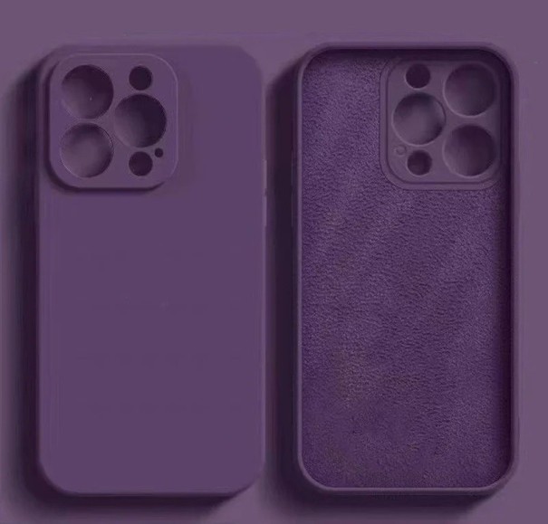 Silikone beskyttelsescover til iPhone 15 Pro lilla