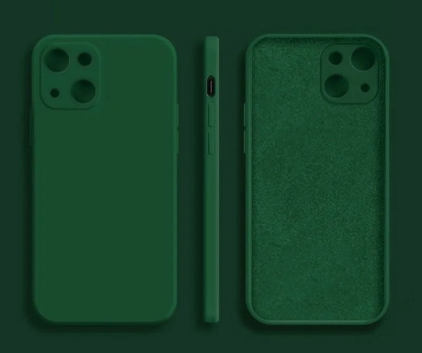Silikone beskyttelsescover til iPhone 15 Pro Max grøn