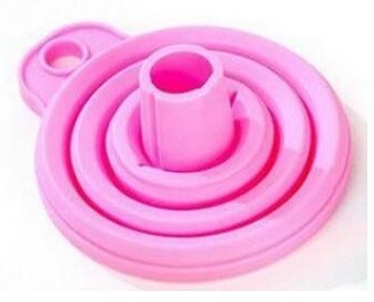 Silikone foldbar tragt - 2 stk. rosa