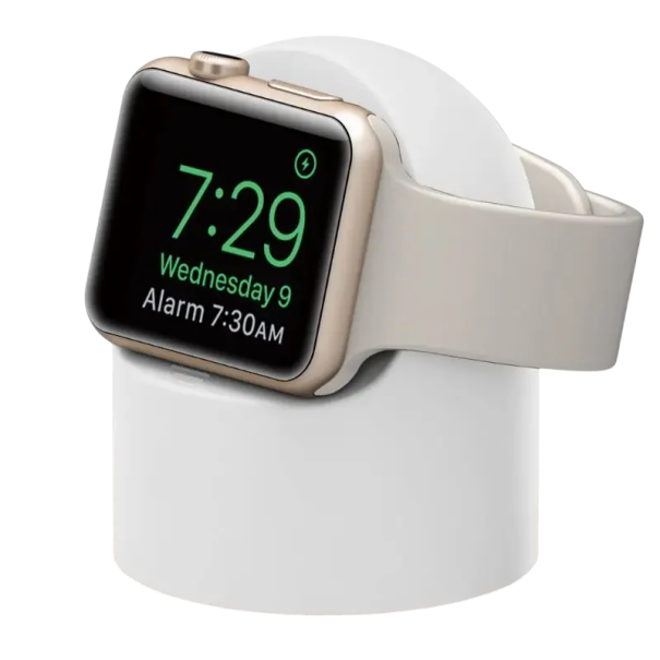 Silikone hurtigoplader til Apple Watch Ultra 8 SE2 7 6 SE 4 3 formet natbordsholder opladningsstativ holdbart hvid