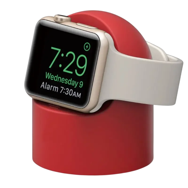 Silikone hurtigoplader til Apple Watch Ultra 8 SE2 7 6 SE 4 3 formet natbordsholder opladningsstativ holdbart rød