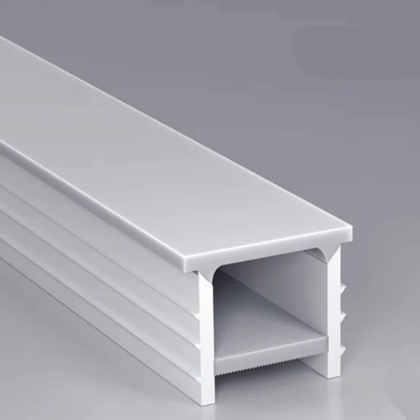 Σιλικόνη LED προφίλ 14 x 14 mm Λευκό χείλος 18 mm Μήκος 1 m Ευέλικτο Με διαχύτη Ενσωματωμένη εγκατάσταση σε αυλάκι Για LED ταινία Χωρίς LED ταινία 1