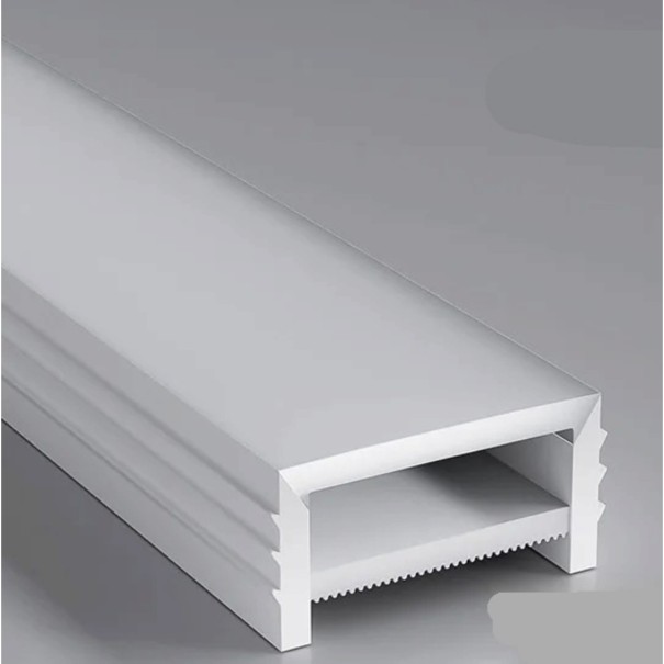 Σιλικόνη LED προφίλ 20 x 10 mm Χωρίς χείλος Μήκος 1 m Ευέλικτο Με διάχυτη επιφάνεια Λευκό Ενσωματωμένη εγκατάσταση σε αυλάκι Για LED ταινία Χωρίς LED 1