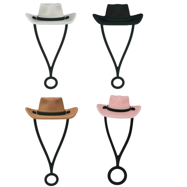 Silikone sugerørsbetræk 6,1 x 3,2 cm 4 stk. Cowboyhat beskyttelseshætte Brčko til Stanley Cup stilfuldt tilbehør genanvendeligt 1