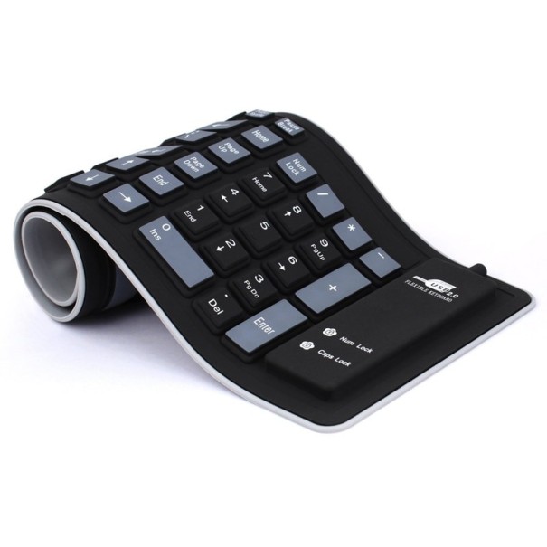 Silikone tastatur sort