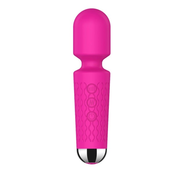 Silikone vibrerende tryllestav med 8 hastigheder og 10 vibrationstyper, USB-opladning, vandtæt, diskret emballage rosa