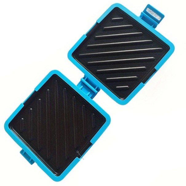 Silikonenen sandwichmaker voor de magnetron met metalen grillplaten Verstelbare banden Antiaanbaklaag Keukenhulpmiddel blauw