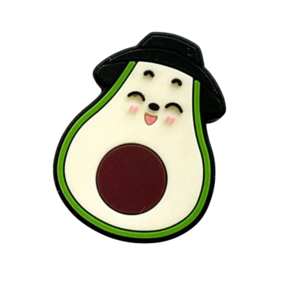 Silikonenkabelbescherming met avocado-motief Beschermhoes voor iPhone-kabels Zacht plastic Decoratie en bescherming van de connector zwart