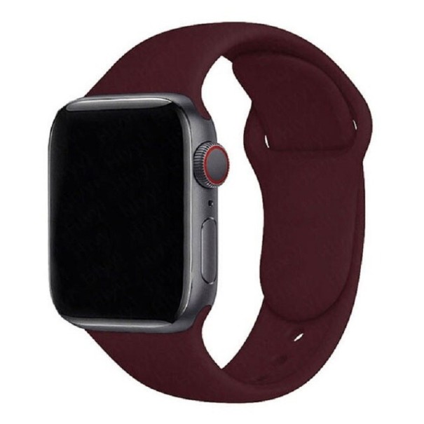 Silikonerem til Apple Watch 38 mm / 40 mm / 41 mm størrelse ML vinrød