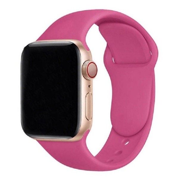 Silikonerem til Apple Watch 42 mm / 44 mm / 45 mm størrelse ML mørkerosa
