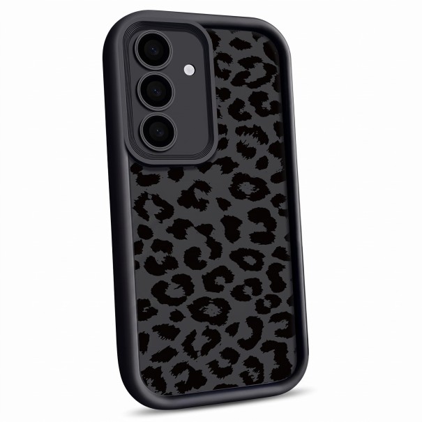 Silikonfodral för telefon Samsung Galaxy A36 5G Leoparddesign Hållbart och flexibelt Kameraskydd Ram med nivåer Knapp under fodralet svart