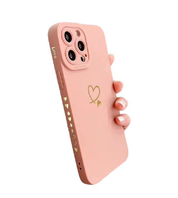 Silikonfodral med hjärta till Samsung Galaxy A14 rosa