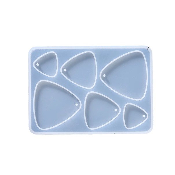 Silikonform 10,4 x 7,4 cm Dreieckige Anhänger Form für Harz mit Löchern für Ösen Schmuckherstellung Ohrringe Dekorationen 1