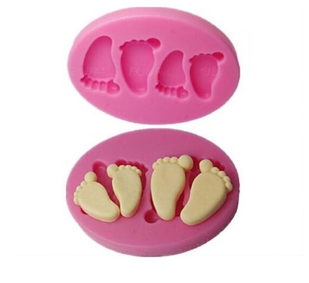 Silikonform barnfötter 8 x 5 x 1,2 cm 1