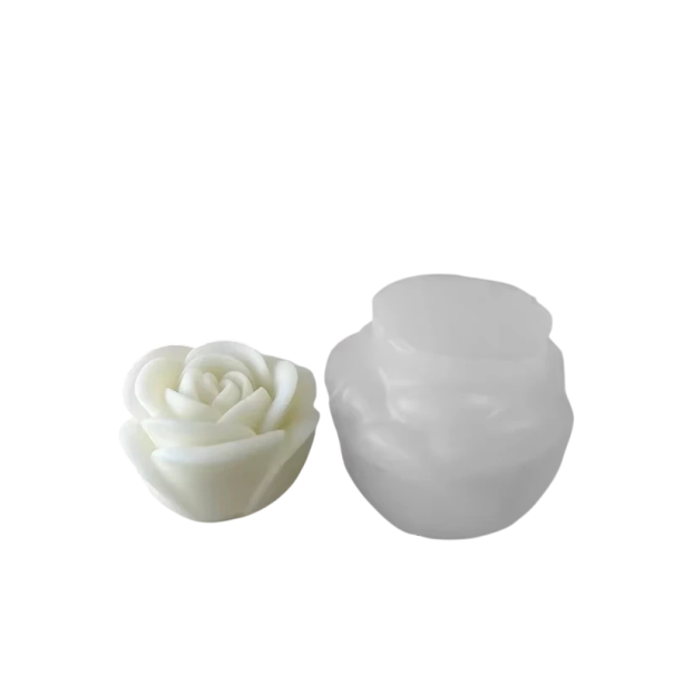 Silikonform för tvål 5 x 5 x 3,6 cm Liten form i rosform Tillverkning av tvål, ljus, gips, harts, hantverk 1