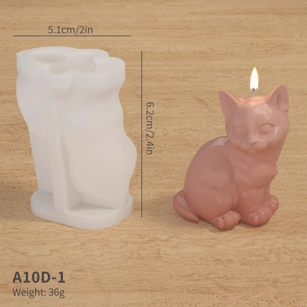 Silikonform für Kerzen in Katzenform Form zum Herstellen von Kerzen, Seifen, Schokolade und originellen Dekorationen für kreatives Arbeiten zu Hause braun
