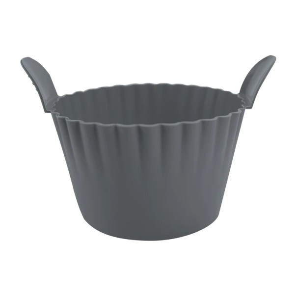Silikonform til airfryer 8,9 x 5,5 x 7 cm Stor form til æg, muffins, desserter, genanvendelig grå