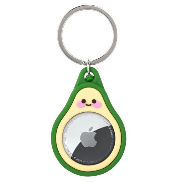 Silikonhülle für Apple AirTag niedlicher Hund Avocado Cartoon-Design mit Schlüsselanhänger und wasserdichtem Schutz mit Kabel für Gepäck 1