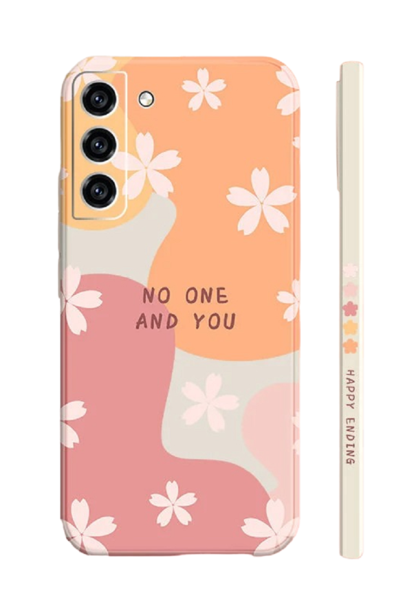 Silikonhülle mit Blumenmotiv für Samsung Galaxy A14, orange 1