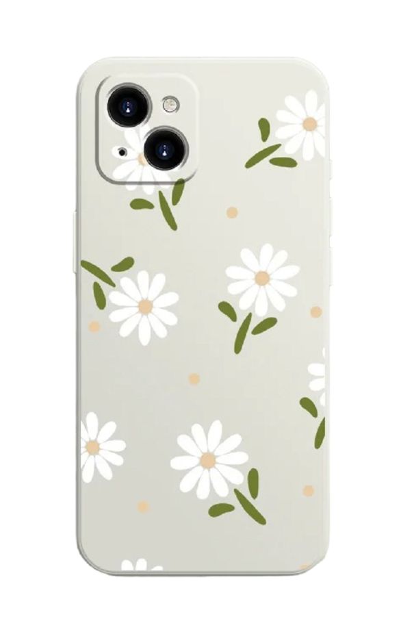 Silikonhülle mit weißem Blumenmotiv für Samsung Galaxy S23 Ultra B2024 weiß