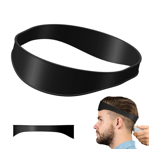 Silikonierte gebogene Haarschneide-Stirnband für Fade Low Taper Fade DIY Werkzeug für präzise Linien und Haarschnitte schwarz