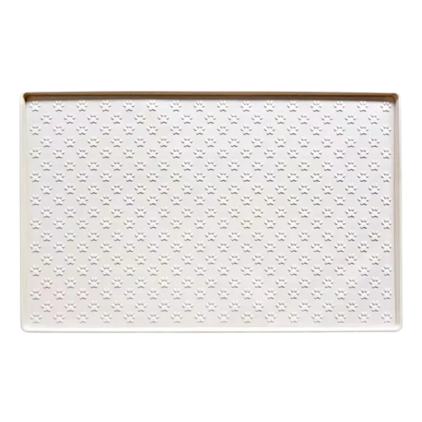 Silikoninen alusta kulhoille 48 x 30 cm Korotettu reuna Vesitiivis liukumaton alusta koirille ja kissoille ruualle ja vedelle valkoinen