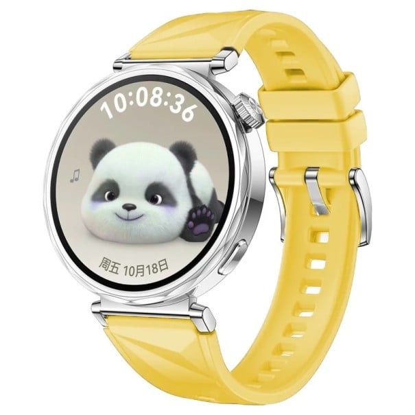 Silikoninen hihna 18 mm Huawei Watch GT4 41 mm Turvallinen solki Hengittävä mukava urheiluhihna Yhteensopiva useiden 18 mm mallien kanssa keltainen