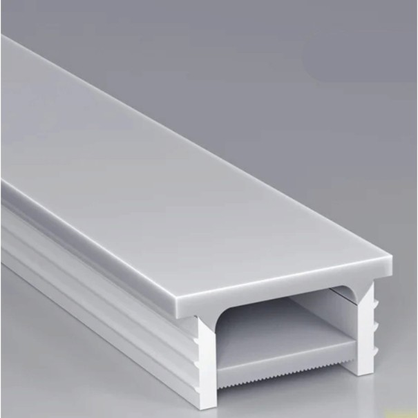 Silikoninen LED-profiili 15 x 10 mm Valkoisella reunalla 19 mm Pituus 1 m Joustava Diffuusorille LED-nauhalle Upotettavaksi uraan Ilman nauhaa 1