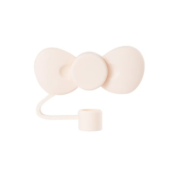 Silikoninen pillinsuojus 6 x 2 x 1 cm Rusetti Suojakorkki Brčko Stanley Cupille Tyylikäs lisävaruste Uudelleenkäytettävä beige