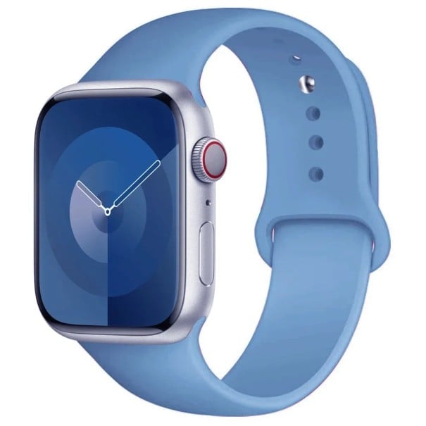Silikoninen ranneke Apple Watch Series 9 8 7 6 5 4 3 SE Ultra 2 38 mm - 40 mm - 41 mm M-L Vesitiivis pehmeä kumiranneke vaaleansininen
