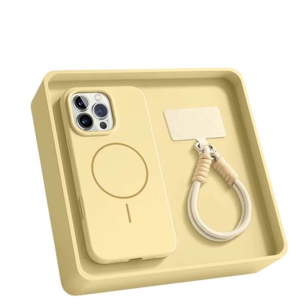 Σιλικόνιο κάλυμμα με λουράκι για το iPhone 17 Air 3-στρωματική προστατευτική θήκη κατά των γρατσουνιών και των κραδασμών ευέλικτη εργονομική κίτρινο