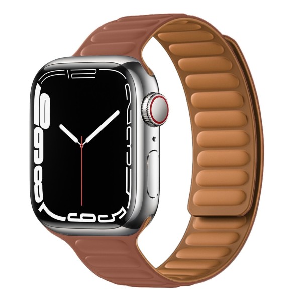 Silikoniranneke Apple Watch 42mm / 44mm / 45mm T855:lle ruskea