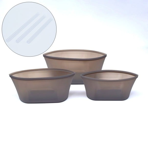 Silikoniset ruokapussit 3 kpl harmaa 2