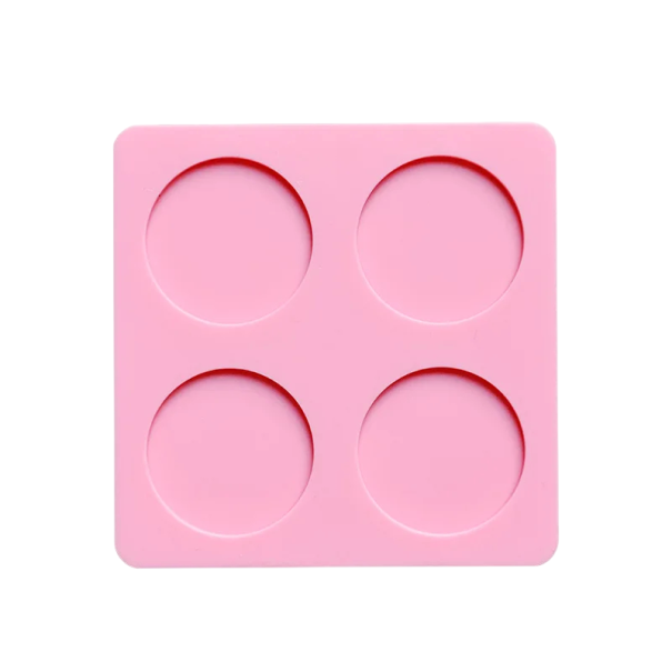Silikonová forma na pečetě kruhy 3 cm Forma 8 x 8 cm Kulatá forma na výrobu voskových pečetí kreativní tvoření růžová