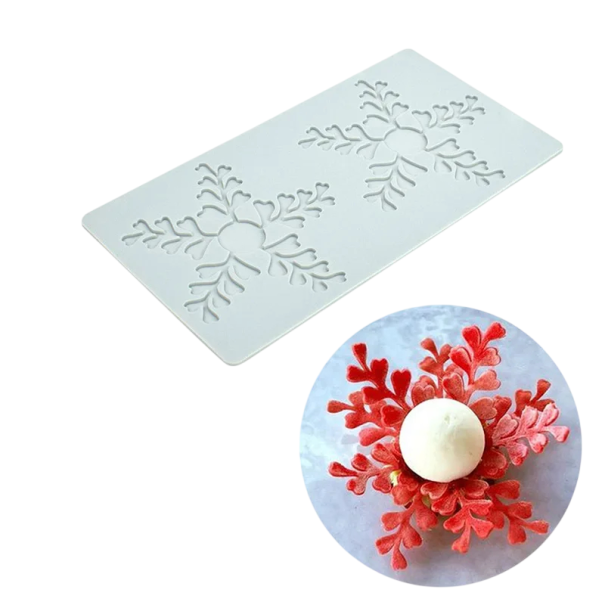 Silikonová forma na rostlinný dekor 104 x 197 mm pružný silikon světle modrá forma na dorty dezerty zdobení cukrářská pomůcka 1