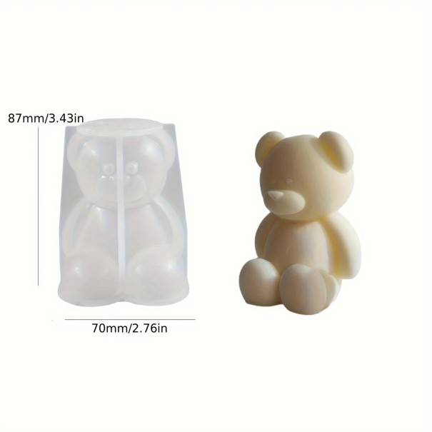 Silikonová forma na výrobu mýdla 8,7 x 7 cm Velký medvídek Ruční výroba mýdla Svíček Pryskyřice DIY odlévání 1