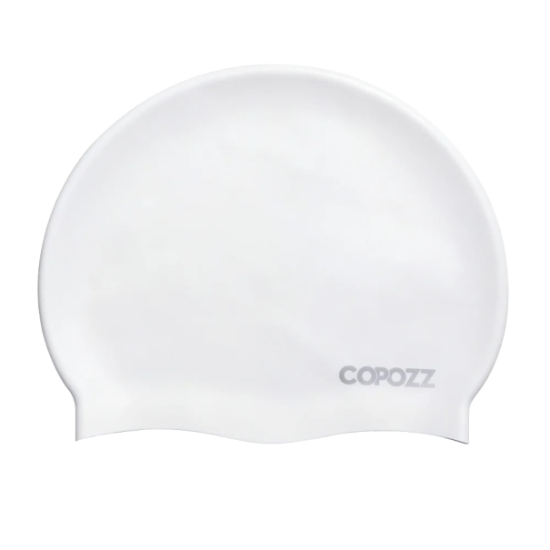 Silikonová koupací čepice Voděodolná plavecká čepice Sportovní koupací čepice bílá