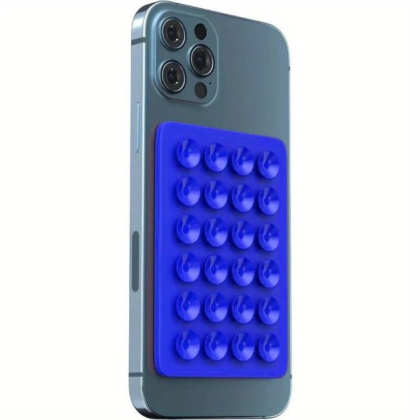 Silikonová přísavka držák telefonu 8 x 5,5 cm Protiskluzový jednostranný nástěnný stojan Samolepicí držák na mobil Domácnost Kancelář Auto modrá