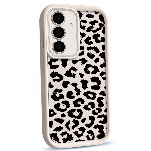 Silikonové pouzdro na Samsung Galaxy A17 5G s leopardím motivem Odolné a ohebné Vystouplý rámeček fotoaparátu Zakrytá tlačítka Na každý bílá