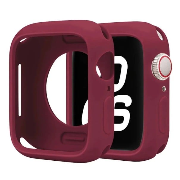 Silikonové pouzdro rámečku pro Apple Watch 42 mm Series 10 11 Ochranný nárazník kryt iWatch měkký silikonový obal nárazuvzdorné pouzdro vínová